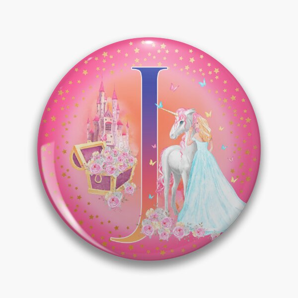 Item preview, Unicorn and Princess with Castle, Letter J Monogram designed and sold by sweetbelle.