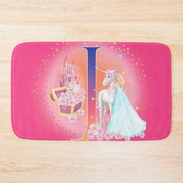 Item preview, Unicorn and Princess with Castle, Letter J Monogram designed and sold by sweetbelle.