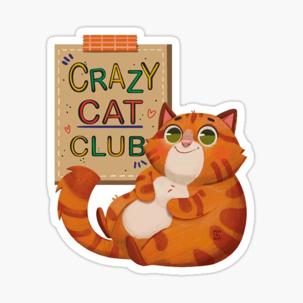 Crazy cat Club Pegatina