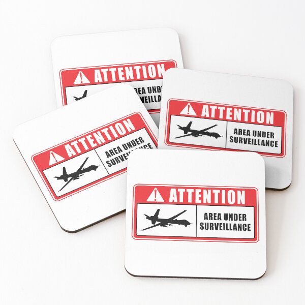 Item preview, Attention Area Under Drone Surveillance designed and sold by BlueSkyTheory.