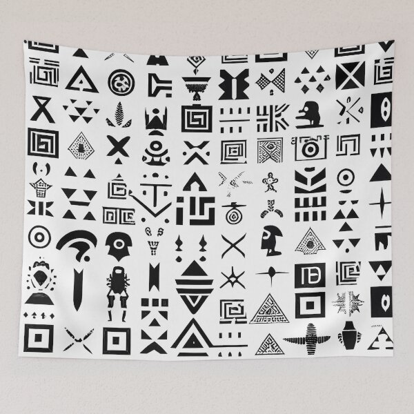 Item preview, Ancient Egyptian Hieroglyph Symbols Geometric Pattern designed and sold by Aurora Hues.