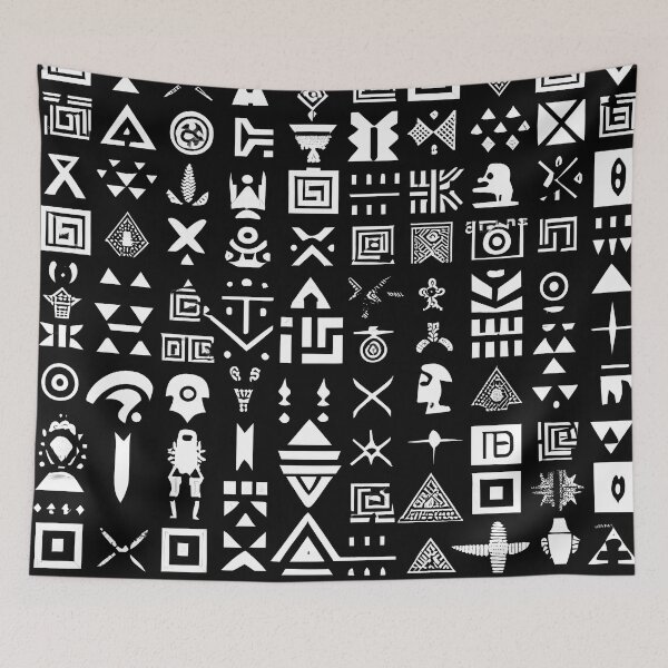 Item preview, Ancient Egyptian Hieroglyph Symbols Geometric Pattern designed and sold by Aurora Hues.