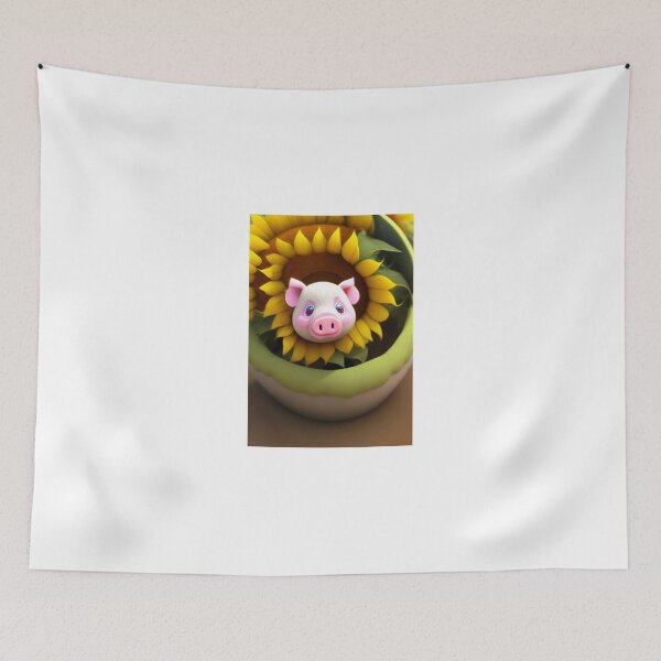Item preview, Piggy in Sunflower designed and sold by MapacheRacoon.