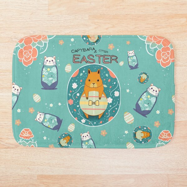 Item preview, Happy Easter with Capybara and Otter designed and sold by ART3M1S1A.