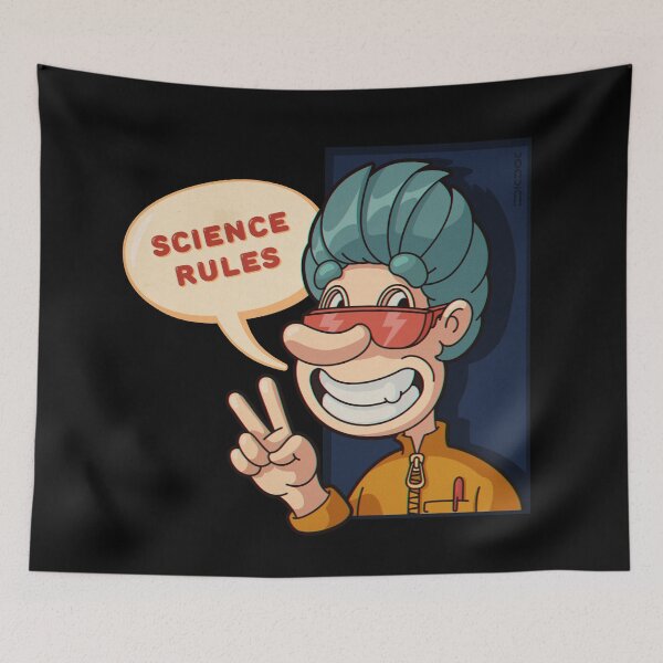 Item preview, Little mad scientist - science rules |  Black background | v 01 designed and sold by DicDoc.