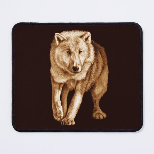 Item preview, White wolf coming out of the dark - brown colorized version designed and sold by SylvieG18.