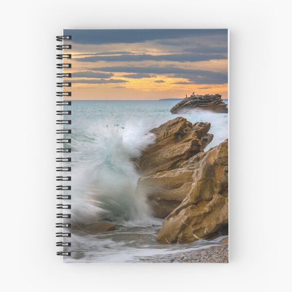 Item preview, Rocks at Playa la Caleta with breaking waves and cormorants designed and sold by Ralph Goldsmith.