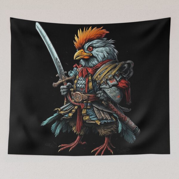 Item preview, Samurai Chicken Cartoon designed and sold by DreamPuzzles.