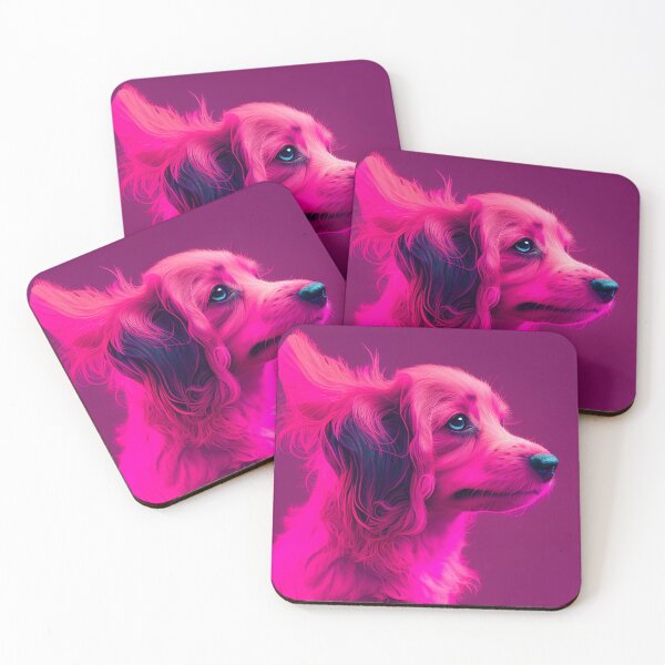 Item preview, pink colorful dog designed and sold by AlmaBrillante.