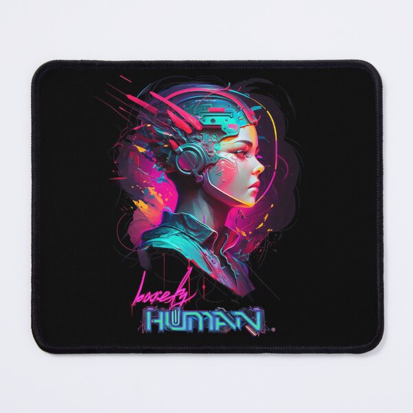 Item preview, Barely Human - Futurist Underground Dark Techno Cyberpunk Synthwave Phonk Cool Artistic Design #05 designed and sold by EC-store.