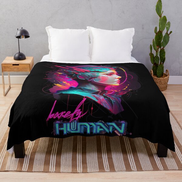 Item preview, Barely Human - Futurist Underground Dark Techno Cyberpunk Synthwave Phonk Cool Artistic Design #05 designed and sold by EC-store.