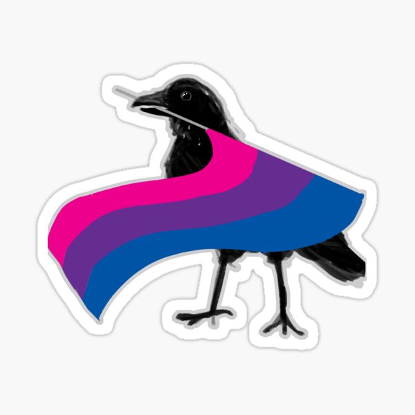 Bi Pride Crow Sticker