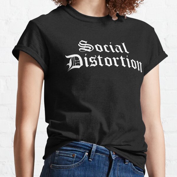 GongWe Social Distortion Logo Womens Baseball T Shirt Short Sleeve Crew Neck T Shirts