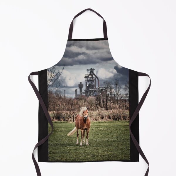 Item preview, Horse in the pasture, in the background a blast furnace, Ruhrgebiet - Ruhrpott - Germany designed and sold by Ruhrpottpicture.