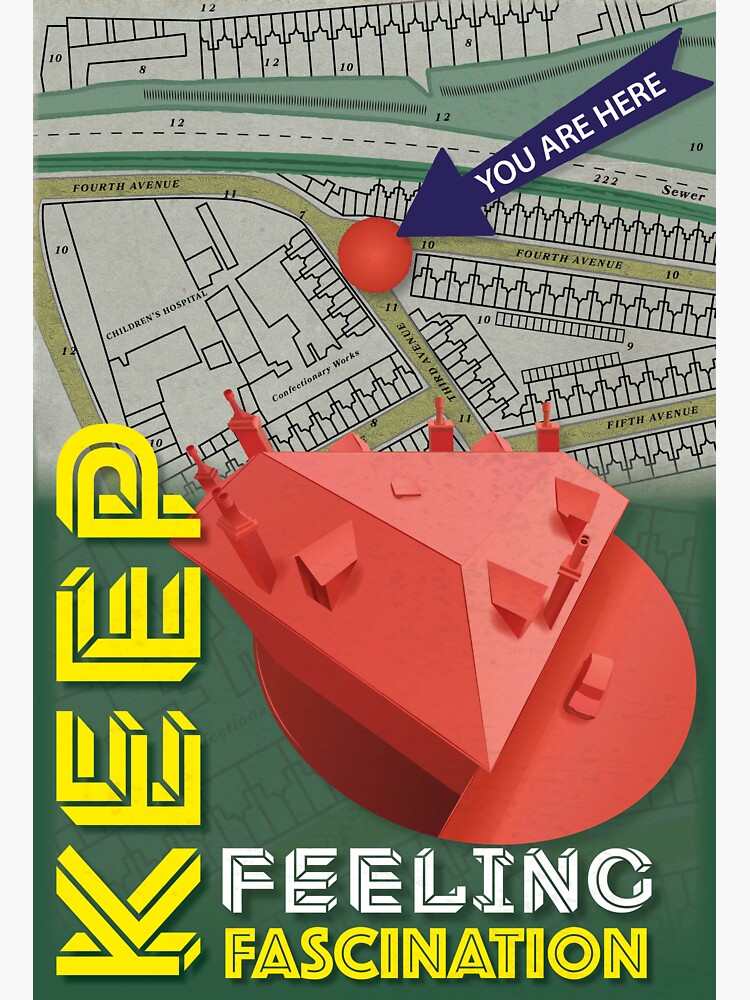 "Keep feeling fascination" Sticker for Sale by NudgeWink Redbubble