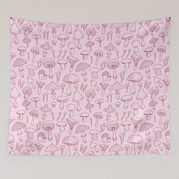 Item preview, Mushrooms in Viva Magenta color designed and sold by polinmr.