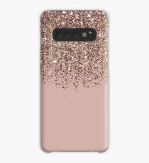 Blush Pink Rose Gold Bronze Cascading Glitter Case/Skin for Samsung Galaxy