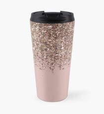 Erröten Rosa Rose Gold Bronze Cascading Glitter Thermosbecher