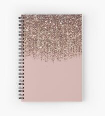 Erröten Rosa Rose Gold Bronze Cascading Glitter Spiralblock
