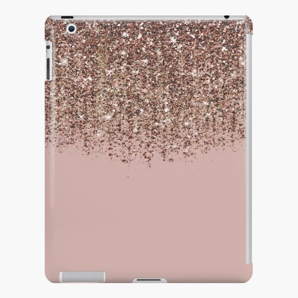 Blush Pink Rose Gold Bronze Cascading Glitter iPad Snap Case
