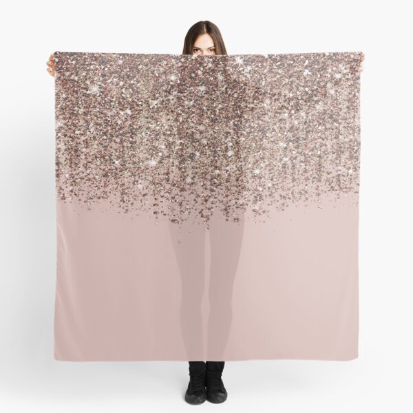 Blush Pink Rose Gold Bronze Cascading Glitter Scarf