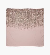 Blush Pink Rose Gold Bronze Cascading Glitter Scarf