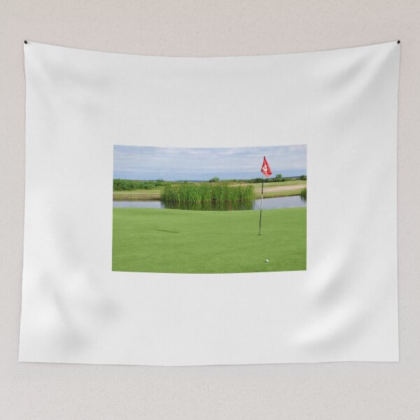 Item preview, Golf field with red flag and ball designed and sold by goceris.