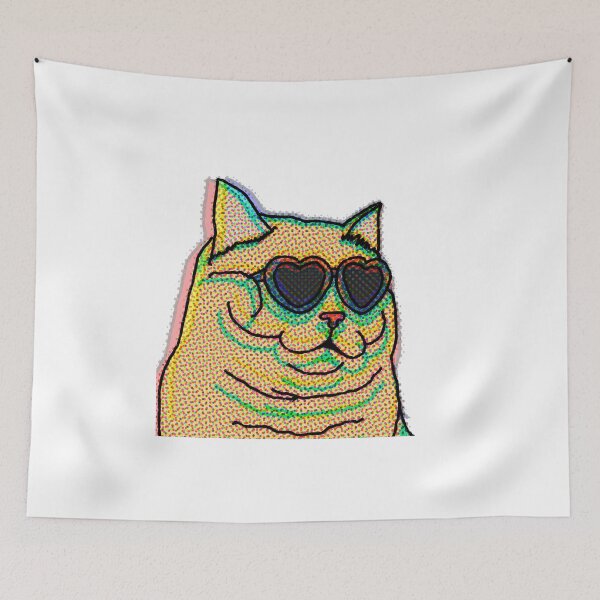Item preview, psychedelic cat designed and sold by DelfisArt.