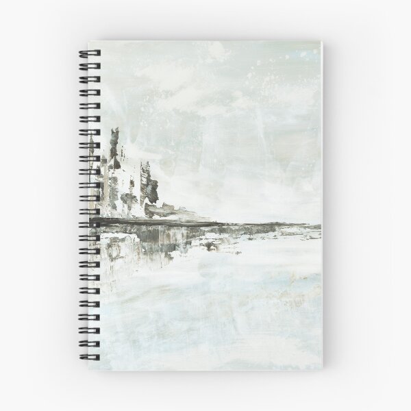 Item preview, Soledad: paisaje de lago abstracto moderno neutro, árboles grises negros designed and sold by nlsdesignllc.