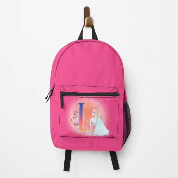 Item preview, Unicorn and Princess with Castle, Letter L Monogram designed and sold by sweetbelle.