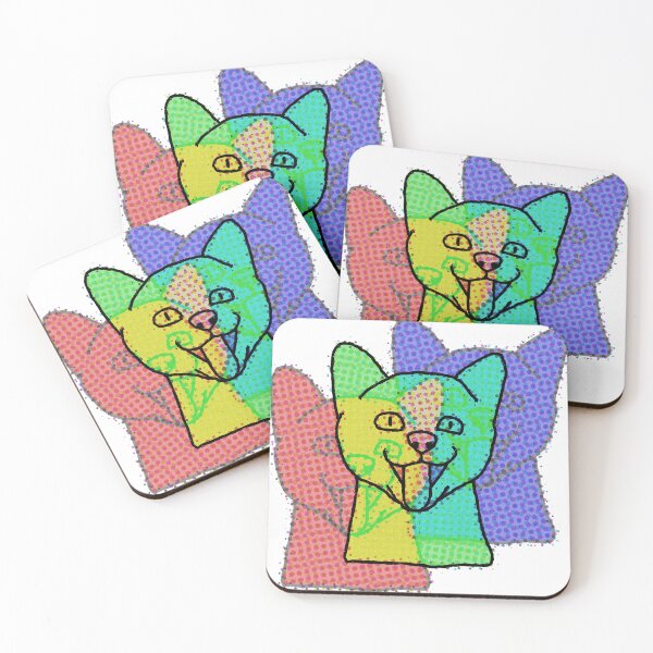 Item preview, psychedelic cat designed and sold by DelfisArt.