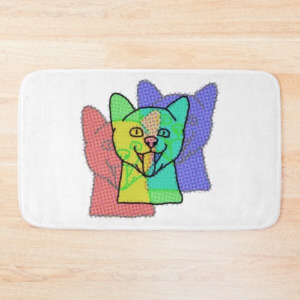Item preview, psychedelic cat designed and sold by DelfisArt.