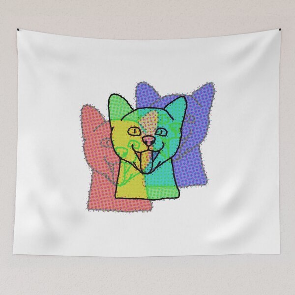 Item preview, psychedelic cat designed and sold by DelfisArt.