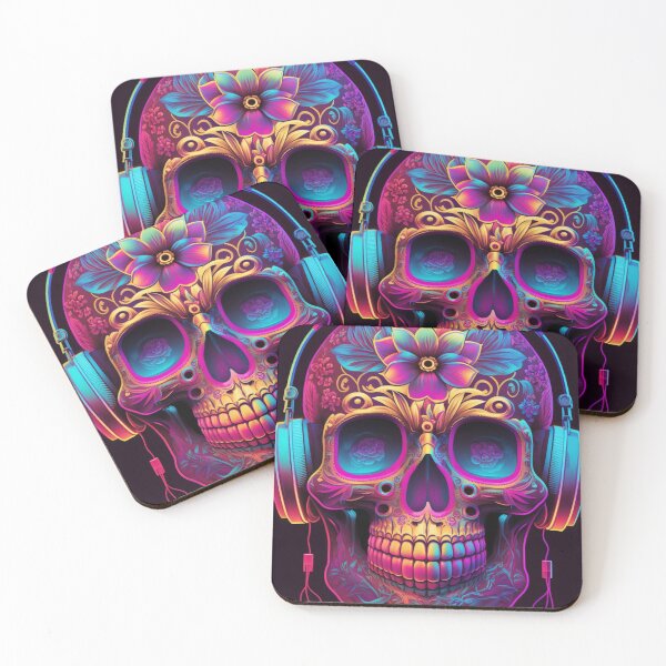 Item preview, Synthwave/Retrowave Sugar Skull designed and sold by RESToRAPTOR.