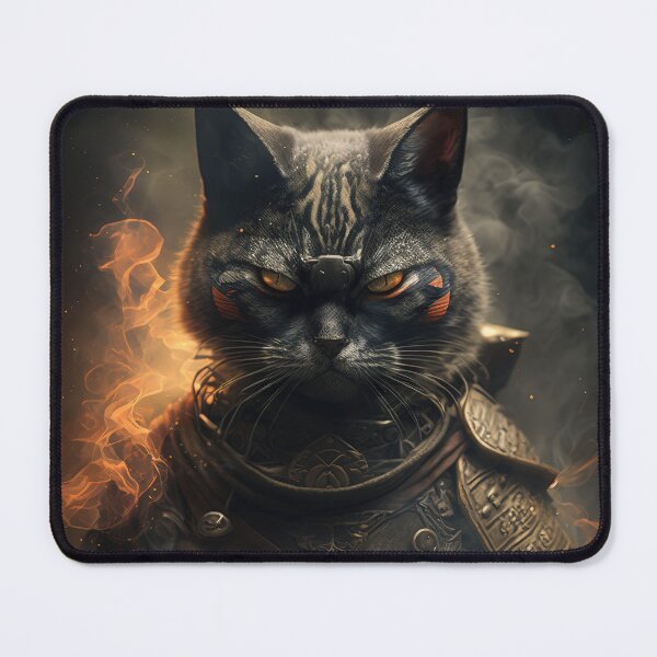 Item preview, Samurai cat warrior wearing battle armor designed and sold by RK - Shop.