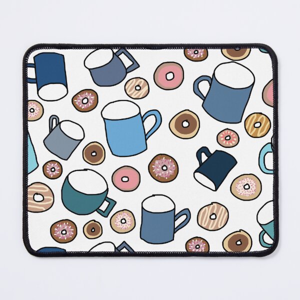 Item preview, Donuts y tazas de café azul designed and sold by RepeatCandy.