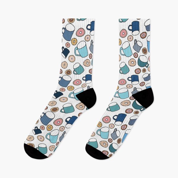 Item preview, Blue Coffee Cups and Donuts designed and sold by RepeatCandy.