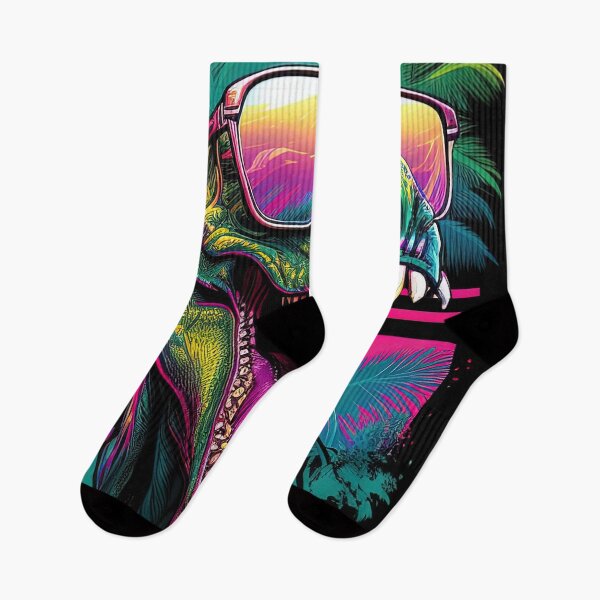 Item preview, Happy vaporwave vintage dinosaur with sunglasses designed and sold by RK - Shop.