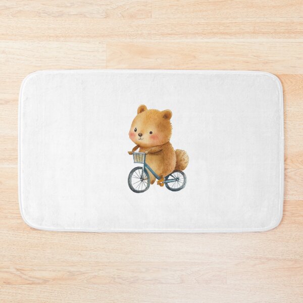 Item preview, Adorable knitted kawaii baby quokka on a bike, art for children designed and sold by MCreativeStore.