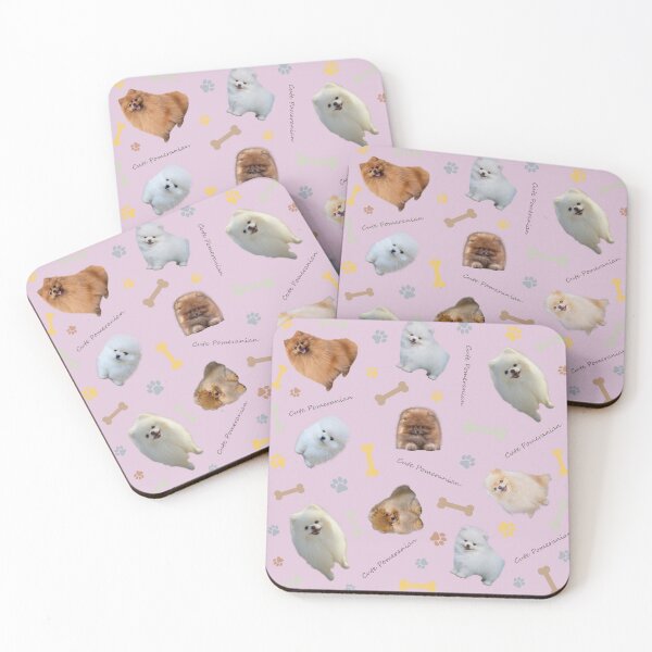 Item preview, Pomeranian Seamless Light Steel Pink designed and sold by CritterSticker.