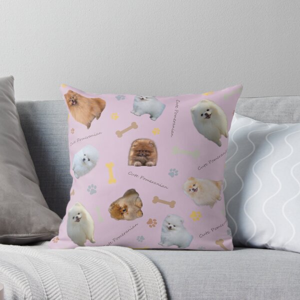 Item preview, Pomeranian Seamless Light Steel Pink designed and sold by CritterSticker.