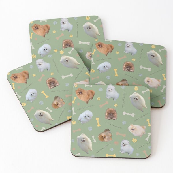 Item preview, Pomeranian Seamless Dark Sea Green designed and sold by CritterSticker.