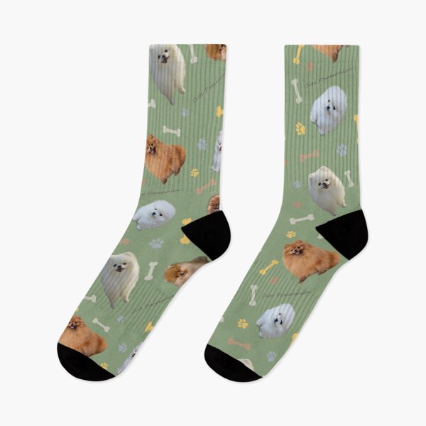 Item preview, Pomeranian Seamless Dark Sea Green designed and sold by CritterSticker.