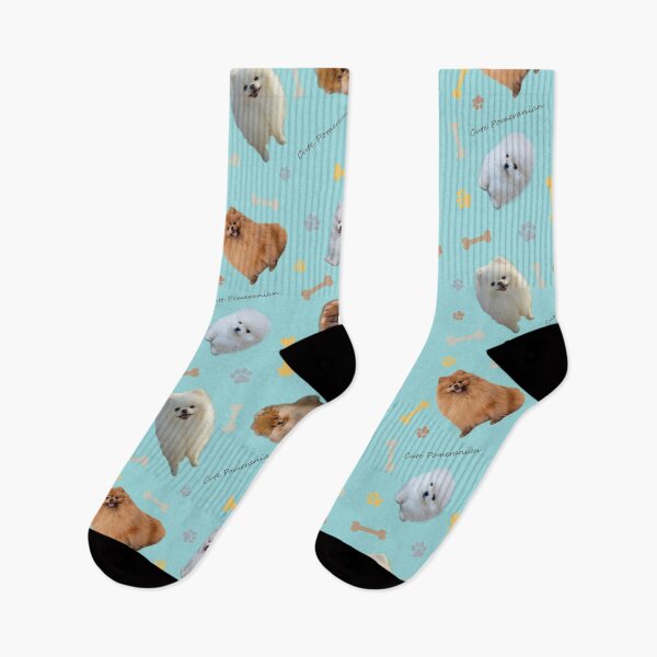 Item preview, Pomeranian Seamless Light Blue designed and sold by CritterSticker.