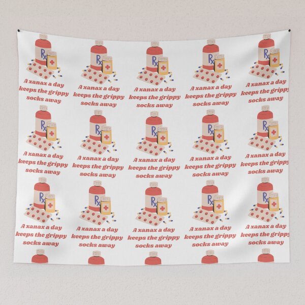 Item preview, A Xanax a Day Keeps the Grippy Socks Away designed and sold by JettieDesignCo.