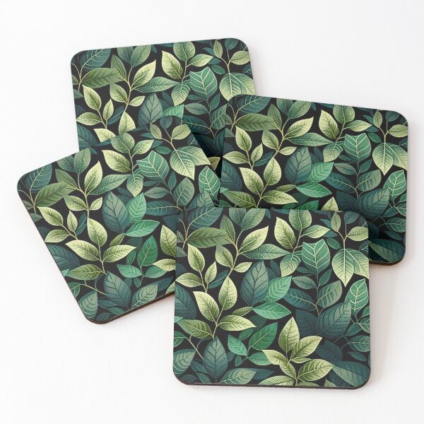 Item preview, Green Leaves Floral Pattern Design with Intricate Details designed and sold by Aurora Hues.