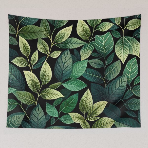Item preview, Green Leaves Floral Pattern Design with Intricate Details designed and sold by Aurora Hues.