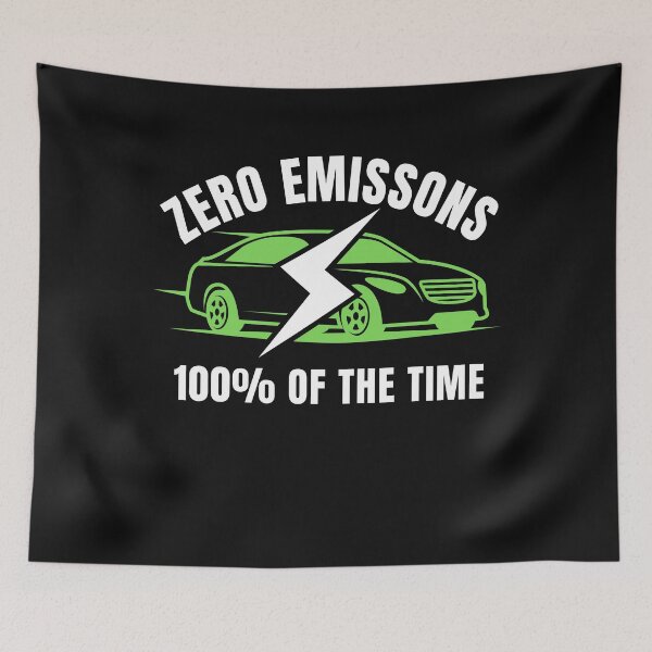 Item preview, Zero Emissions 100% Of The Time EV Car Funny Electric Car designed and sold by Cryptohaven.