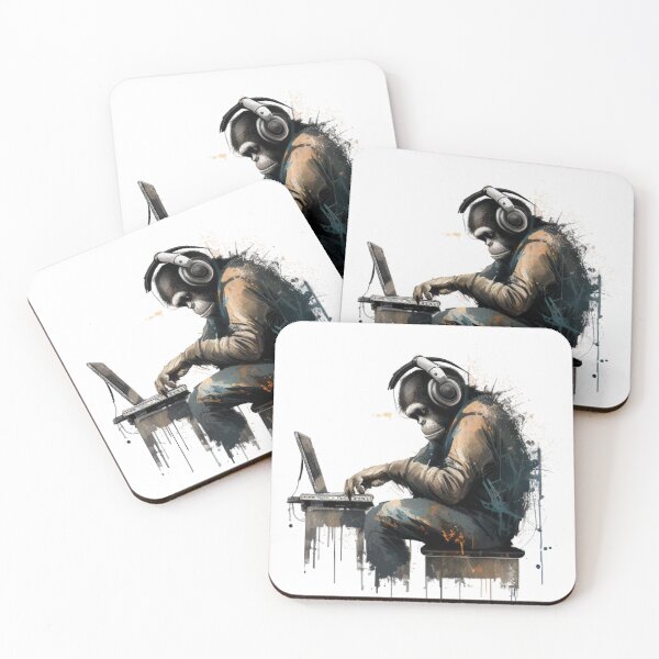 Item preview, Banksy DJ Monkey Thinker with Headphones designed and sold by MCreativeStore.