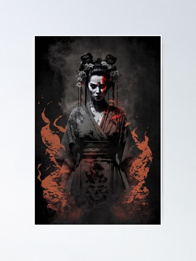 Wicked Japanese geisha kimono warrior